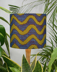 Teal and Yellow Waves African Lampshade