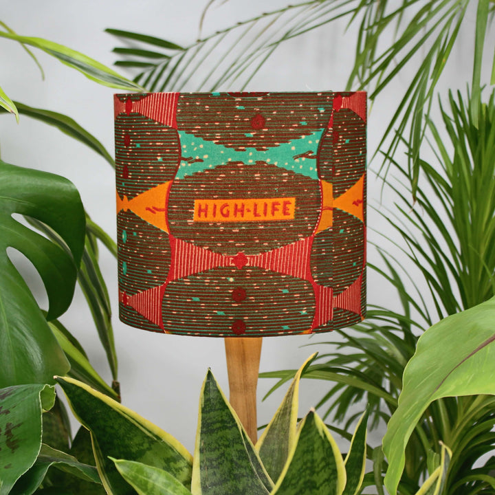 Orange and Turquoise Highlife African Lampshade