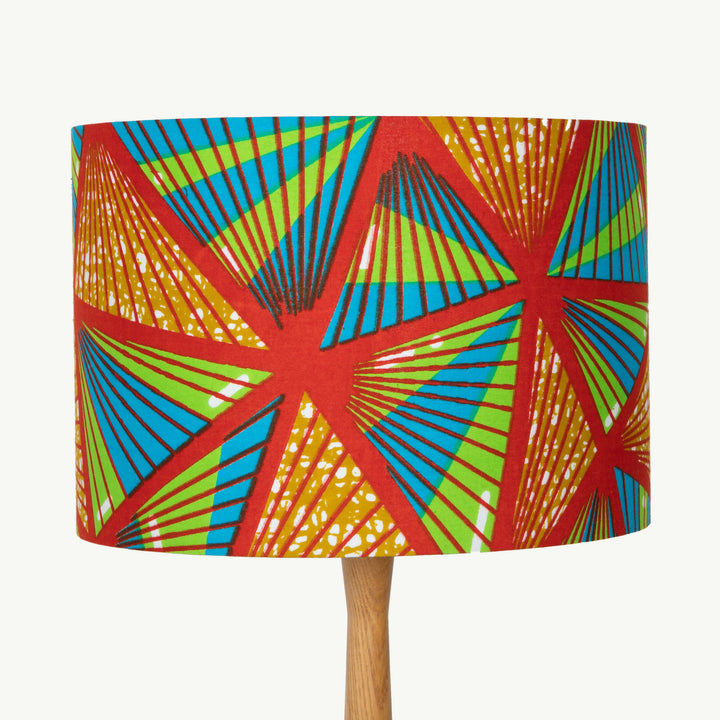 Red, Green and Blue Geometric Triangles African Lampshade