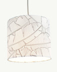 Black and White Banana Leaf Lampshade - Tropikala