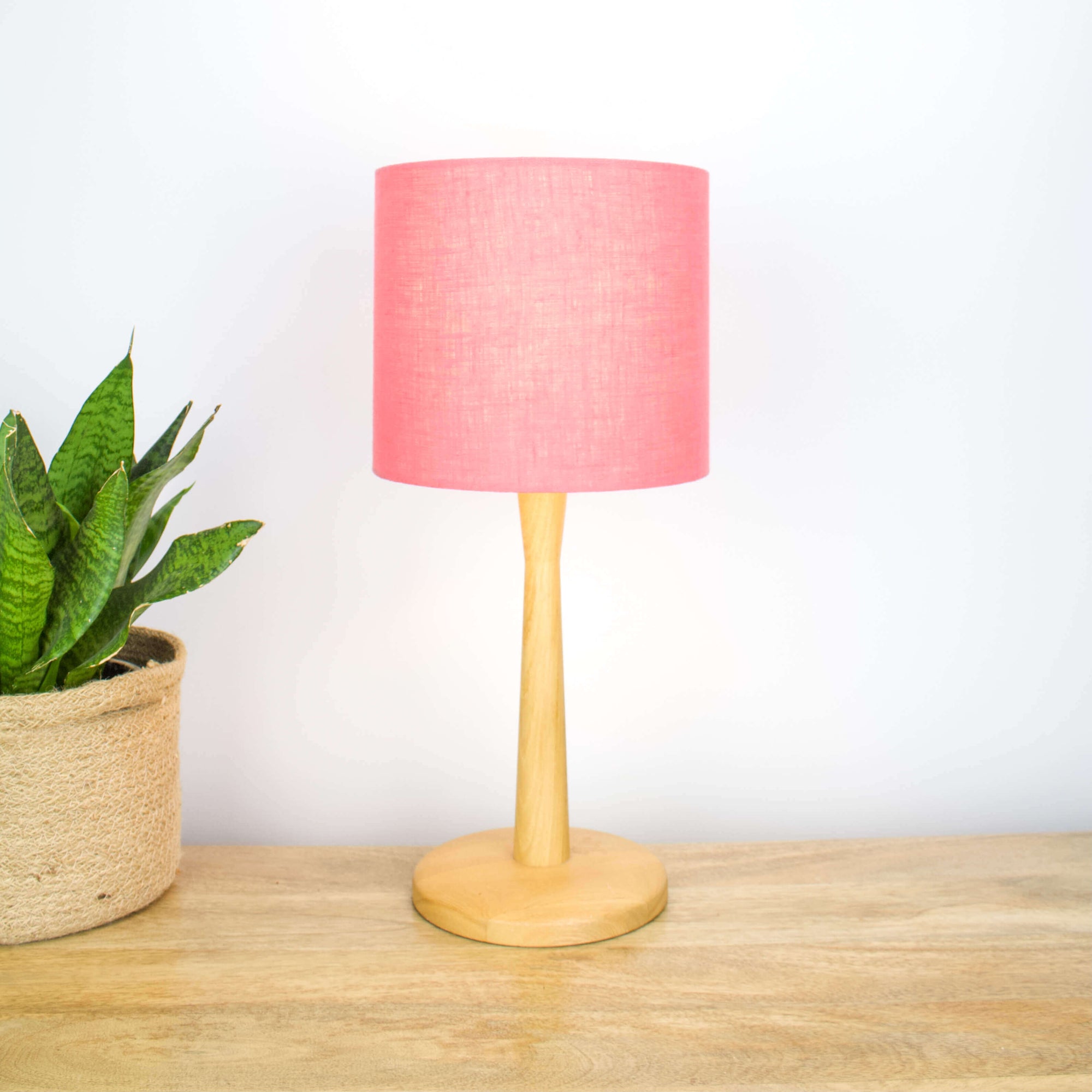 Coral Pink Linen Lampshade - Tropikala