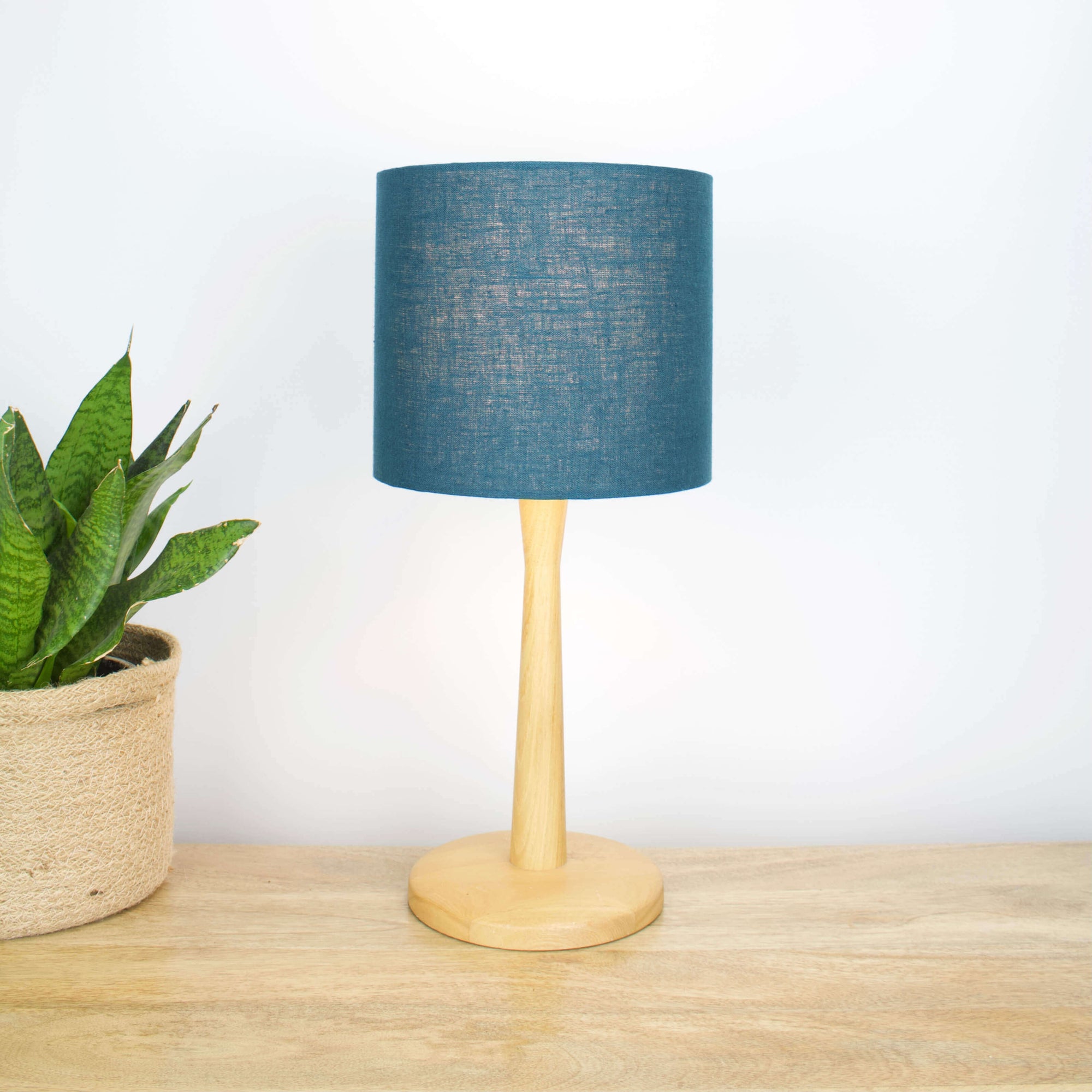 Deep Turquoise Linen Lampshade - Tropikala