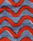 Navy and Red Waves African Lampshade - Tropikala