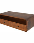 Karera Floating Mango Wood Console in Chestnut