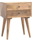 Lundo Mango Wood Bedside Table in Oak