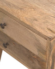Lundo Mango Wood Bedside Table in Oak