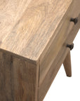 Lundo Mango Wood Bedside Table in Oak