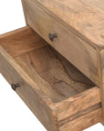 Lundo Mango Wood Bedside Table in Oak
