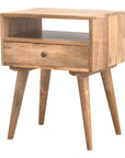 Landa Mango Wood Bedside Table in Oak