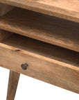 Landa Mango Wood Bedside Table in Oak