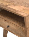 Landa Mango Wood Bedside Table in Oak
