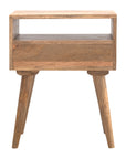 Landa Mango Wood Bedside Table in Oak