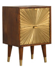 Manila 2 Drawer Gold Bedside Table