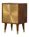 Manila 2 Drawer Gold Bedside Table