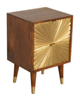 Manila 2 Drawer Gold Bedside Table