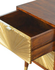 Manila 2 Drawer Gold Bedside Table