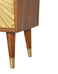 Manila 2 Drawer Gold Bedside Table