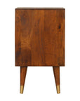 Manila 2 Drawer Gold Bedside Table