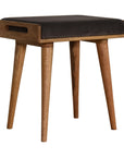 Jaya Grey Velvet Mango Wood Stool
