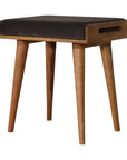 Jaya Grey Velvet Mango Wood Stool