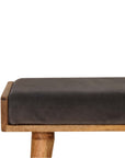 Jaya Grey Velvet Mango Wood Stool