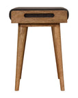 Jaya Grey Velvet Mango Wood Stool