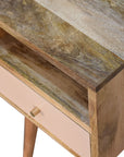 Nusa Mango Wood Bedside Table in Blush