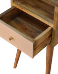 Nusa Mango Wood Bedside Table in Blush