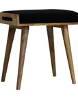 Jaya Black Velvet Mango Wood Stool