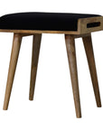 Jaya Black Velvet Mango Wood Stool