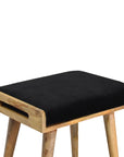 Jaya Black Velvet Mango Wood Stool