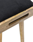Jaya Black Velvet Mango Wood Stool