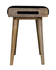 Jaya Black Velvet Mango Wood Stool