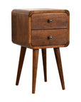 Lago Mango Wood Bedside Table in Chestnut