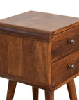 Lago Mango Wood Bedside Table in Chestnut