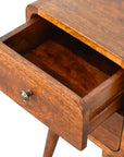 Lago Mango Wood Bedside Table in Chestnut