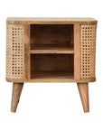 Aska Mango Wood Bedside Table in Oak