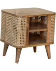 Aska Mango Wood Bedside Table in Oak