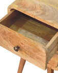 Lago Mango Wood Bedside Table in Oak