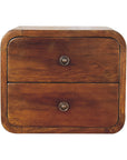 Kala Floating Mango Wood Bedside Table in Chestnut