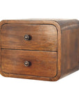 Kala Floating Mango Wood Bedside Table in Chestnut