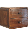 Kala Floating Mango Wood Bedside Table in Chestnut