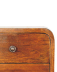 Kala Floating Mango Wood Bedside Table in Chestnut
