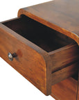 Kala Floating Mango Wood Bedside Table in Chestnut