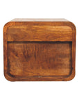 Kala Floating Mango Wood Bedside Table in Chestnut
