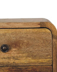 Kala Floating Mango Wood Bedside Table in Oak