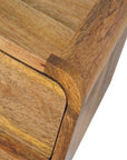 Kala Floating Mango Wood Bedside Table in Oak