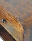Kanan Floating Mango Wood Bedside Table in Chestnut