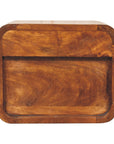 Kanan Floating Mango Wood Bedside Table in Chestnut