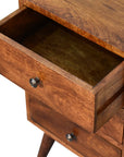Borneo Mango Wood Bedside Table in Chestnut